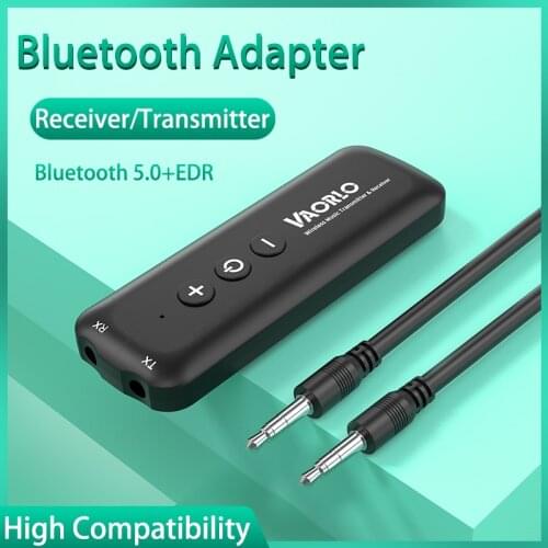 4IN1 Bluetooth Audio Receiver Transmitter V5.0 Wireless Audio Dongle 3.5mm Jack Aux USB Adapter With Mic For TV Headphone PC Car
