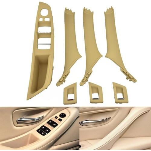 7pcs Side Interior Door Handle Window Lift Switch Panel Cover For BMW 5 Series F10 F11 F18 520 523 525 528 530