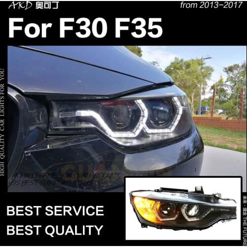 AKD Car Styling for F30 F35 Headlights 2013 Sonar 320i 318i 325i Headlight DRL Hid Head Lamp Angel Eye Bi Xenon Beam Accessories
