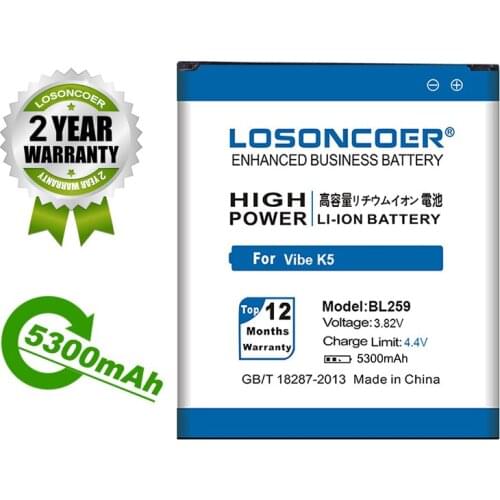 4650mAh BL259 Battery For Lenovo Vibe K5 Plus K32C36 K32C30 Lemon 3 3S Vibe K5 / K5 Plus / A6020a40 A6020 A40 A 6020a40
