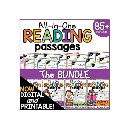 Phonics Reading Comprehension Passages And Questions BUNDLE Distance Learning PDF Electronic File