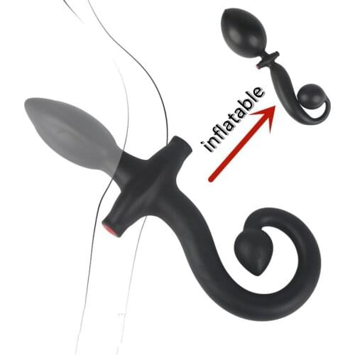 BDSM Pig Butt Plug Inflatable Piggy Anal Tail Large Long Sex Toys Men Women