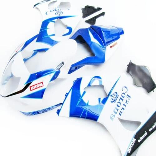 Hot sales white blue ABS Injection fairings kit for SUZUKI GSXR1000 03 04 GSXR 1000 2003 2004 Fairing kits