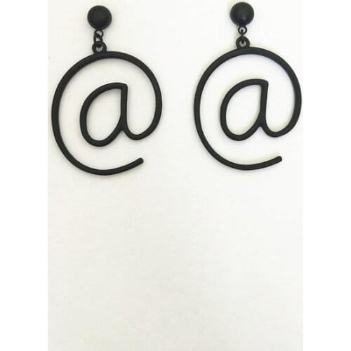 Free shipping 6 pair /lot wholesal Fashion metal big @ symbol earrings
