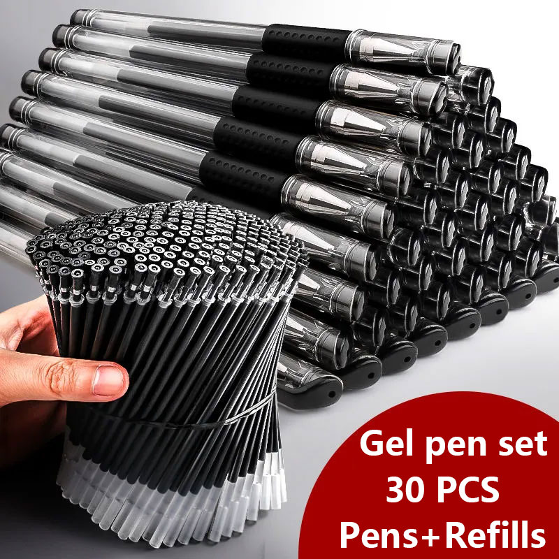 M&G Large-capacity Gel Pen 6pcs Y5501 Signature Pen Fountain Pen Full Needle Tube 0.5mm Black Office & School Pen Plastic Normal