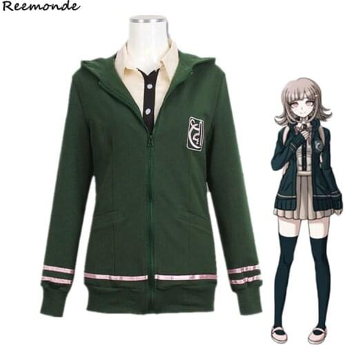 Anime Super DanganRonpa 2 Nanami ChiaKi Cosplay Costumes Hoodie Sweatshirts Skirt Synthetic Wigs Hair Women Girl Uniform Clothes