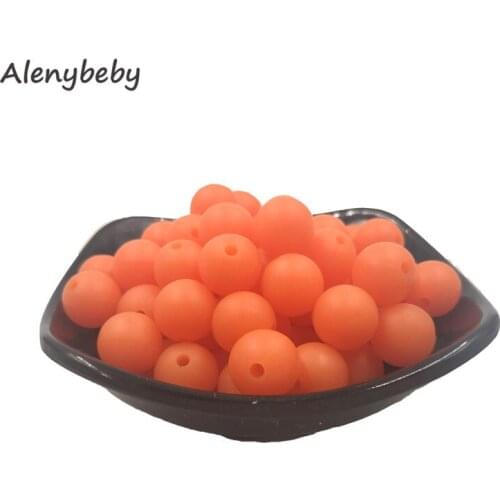 Salmon Color Food Grade Silicone Round Bead 12/15mm Baby Teether Necklace Toy DIY Pacifier Chain Care Baby Teether Product
