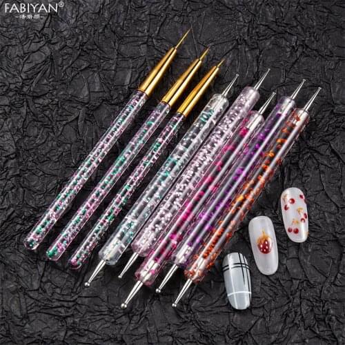 8Pcs Nail Art Liner Dotting Pen Painting Flower Drawing UV Gel Brushes Manicure Set DIY Design Paint Tools