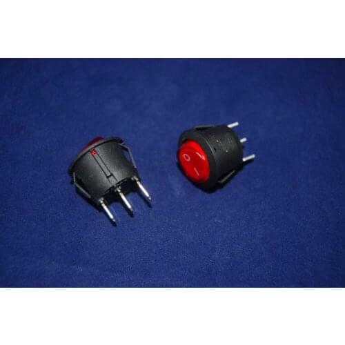 Lot of 5 Pcs Round RED Light Illuminated 2 Position Rocker Switch 3 Pin 24V AC/DC Boat switch
