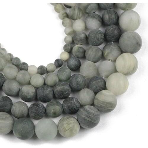 YHBZRET Matte Natural Grass green Stone Beads 4/6/8/10MM Round Spacer Loose Beads For Jewelry Making DIY Bracelet Accessories