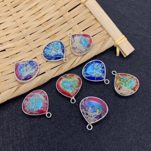 Drop-shaped Natural Turquoise Pendant Gradient Color DIY Necklace Bracelet Jewelry Making Supplies Ladies Charm Gem Pendant