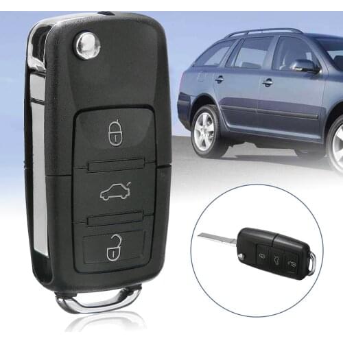 New Arrival 1pc 3 Button Folding Flip Remote Key Fob Case With Key Blade For Skoda OCTAVIA FABIA A61