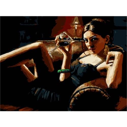 Figure Girl Abstract DIY Cross Stitch 11CT Embroidery Kits Craft Needlework Set Printed Canvas Cotton Thread Home Room