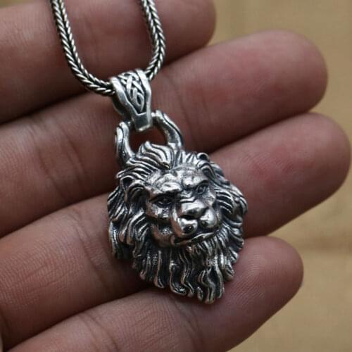FNJ 925 Silver Lion Pendant Fashion Lucky Animal Hang Original Pure S925 Thai Silver Pendants for Women Jewelry Making