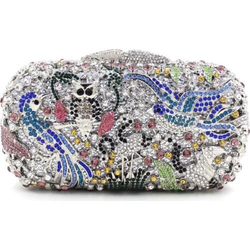 BL051 Luxury diamante evening bags colorful clutch bags women party purse dinner bags crystal handbags gemstone wedding bags