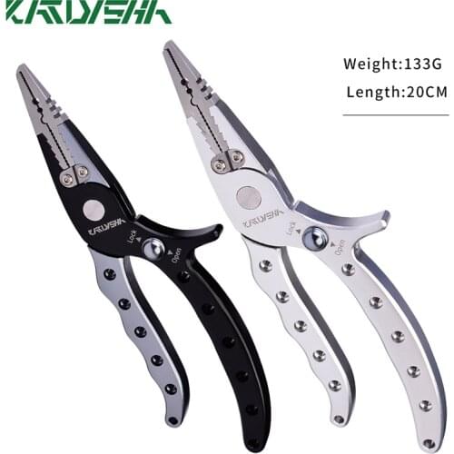 KATYUSHA Fishing Pliers Aluminum Alloy Scissors Hook Remover 133g-20cm Line Cutter Multifunctional Knot Fishing Tool Equipment