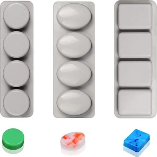 Silicone Soap Molds Round Oval & Rectangle Silicone Mold-3pcs Soap Molds for Soap Making and Candle