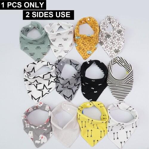 1PCS ONLY) High quality cotton baby bibs Burp Cloths Fashion Animal Print baby bandana triangle scarf bibs dribble bibs DS29