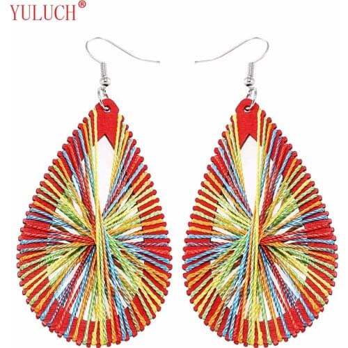 YULUCH Cotton Line Wood Earrings For Women Special Elegant Accessories For Girls Jewelry Birthday Party Daily Art Earrings M038