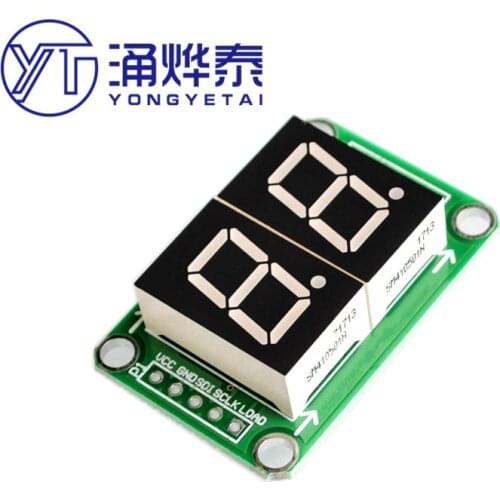 YYT 74HC595 static drive 2-segment digital tube display module, seamless series 0.5-inch 2-digit highlight red