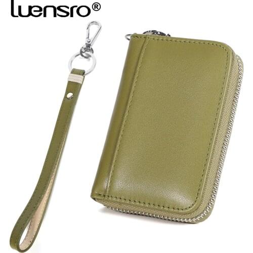 Genuine Leather Womens Wallet Card Holder Business Card Wallet Purse For Women Mini Coin Purses Girls Card & ID Holders Wallet