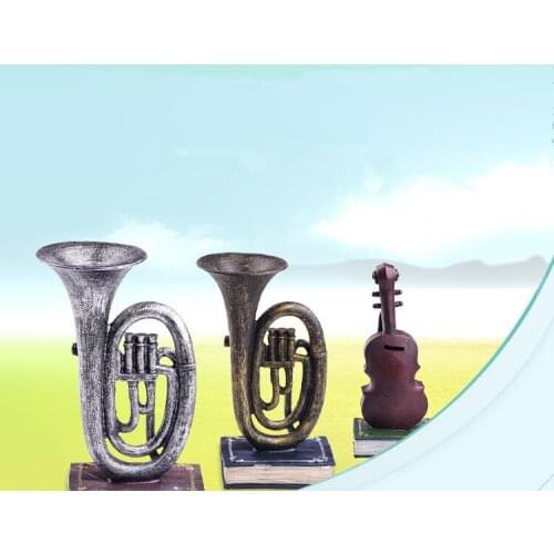 1PC Resin Musical Instruments Violin Saxophone Model European Retro Nostalgia Coffee Shop Bar Home Decor Gifts Craf ML 008