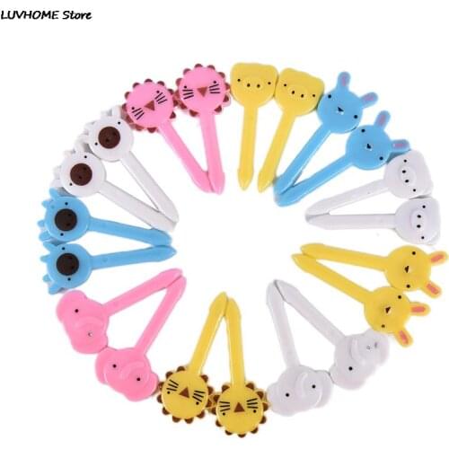 10pcs/set Animal Food Fruit Picks Forks Bento Lunch Box Decor Accessory For Kids Toothpick Lunches Party Decor