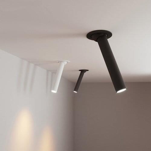 10cm 20cm 30cm high Tubular Small COB 7W Led high Spotlight Energy Saving Embedded Adjustable angle Sand white black