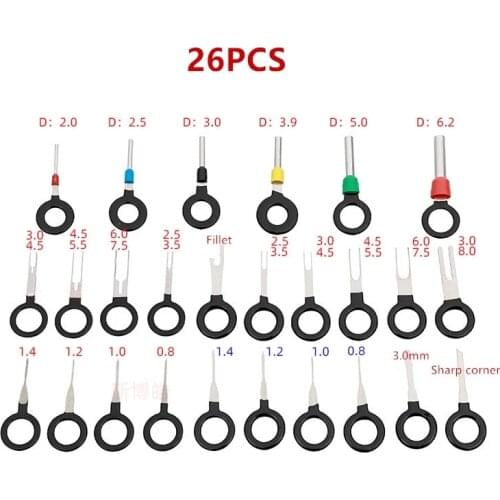 11/18/26Pcs Auto Tool Set Car Terminal Ejector Kit Pullers Electrical Wires Crimp Connector Pin Extractor Automobile Stylus