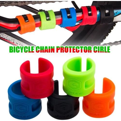 4pc/Set Bicycle Chain Protection Sticker MTB Road Bike Rear Fork Anti-Collision Rubber Protective Ring Guard Protector Kit Part