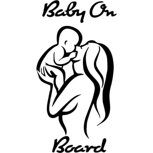 9.1X17.5CM Baby On Board Mom And Baby Car Sticker Vinyl Decal Bumper Window Decoration