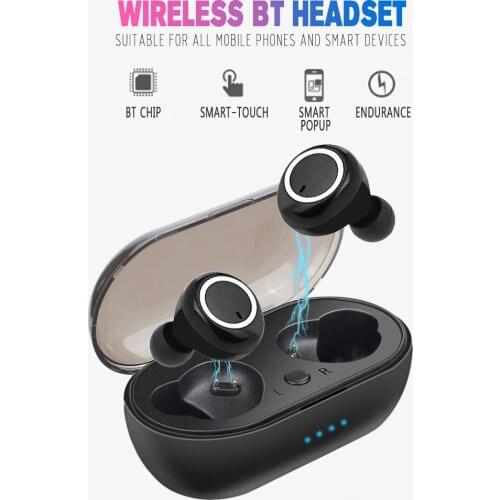 Wireless Earphones BT 5.0 Earphones Chargeable Headsets with Microphone Charging Case Earbuds Compatible with Android iOS Tablet