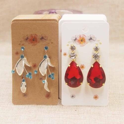2019 Mulit styles flower print earring tag white/kraft Marbel design earring tag DIy Thank you love earring display tag 100pc