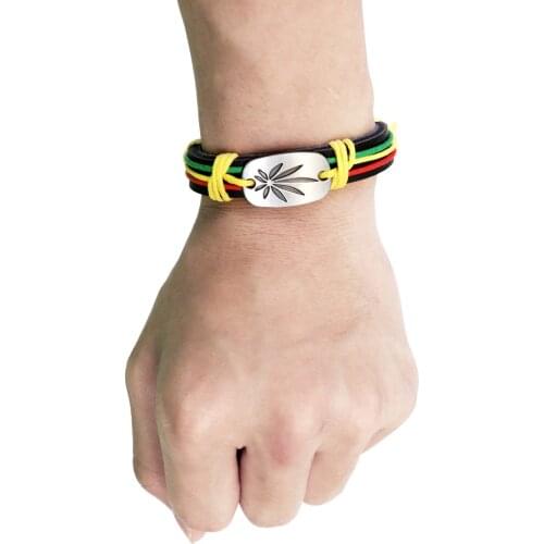 HORNET Bohemian Vintage Hand Chain Bracelet For Women Man Handmade Jewelry With Leaf Iron Plate Smoking & Cigarette Accessories