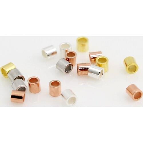 20 PCS Gold Silver Plated Tube Beads 4 Colors Spacer Beads For Bracelet Necklace DIY Jewelry Making