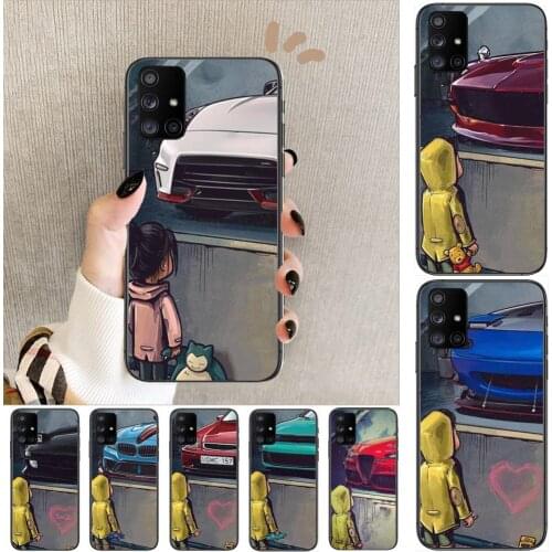 Boy see sports car Jdm drift Phone Case Hull For Samsung Galaxy A50 A51 A71 A70 A52 A40 A30 A31 A80 A20E 5G S Black Shell Art C