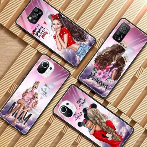 Phone Case For Mi 11i 11 Ultra Note 10 10T Lite 9T Poco X3 NFC M2 F2 Pro F3 X2 Soft Frame Woman Fashion girl Super Mom baby