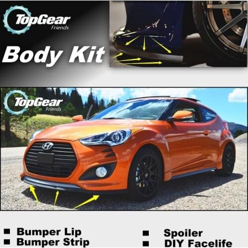 For Hyundai Veloster Bumper Lip / Front Spoiler Deflector For TopGear Friends to Car Tuning View / Body Kit / Strip Skirt