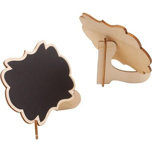 10pcs/lot Wooden Mini Butterfly Shape Blackboard Square Message Sign With Hang String Wedding Party Decoration Supplies