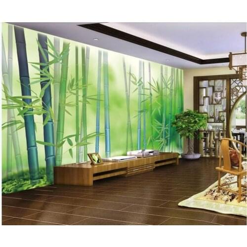 3d photo wallpaper custom mural on the wall Modern fresh green bamboo forest background home decor wall paper in the living room