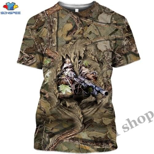 Animal Deer Anime 3D Weeds Camo T Shirts Elk Hunter Mens Clothes Women Gun Hunting T-shirt Harajuku Tee Tops Homme Short Sleeve