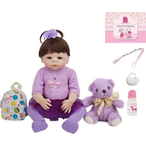 New Design Fashion Doll 48CM Bebe Reborn Toy Whole Silicone Baby Doll Fantasy 19" Lifelike Realistic Baby Bath Toy Kid Play Gift