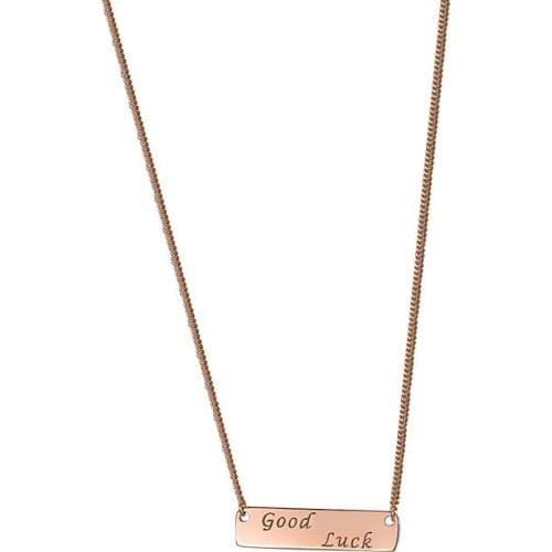 LBL1 S925 Sterling Silver Lucky Letter Necklace Female Literary Niche Design Clavicle Chain Good Luck Pendant Tide