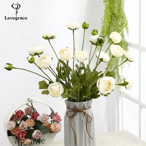 Lovegrace 1 bunch of 4 flowers tea rose silk flower artificial camellia wedding home garden decoration with artificial flowers