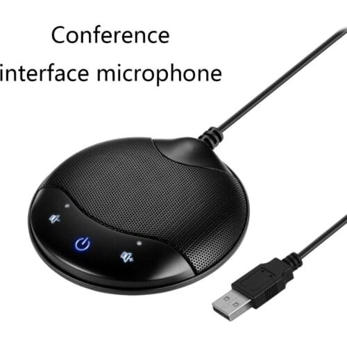 K1KF Conference Micrphone USB Omni-direction Audio Pickup Touch-Sensor Buttons To Mute/Volume for Streaming