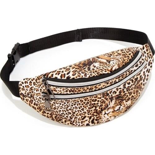 Unisex chest bag waist belt bag Fanny Pack fashion Leopard printed leather shoulder messenger crossbady bag handbag phone pouch