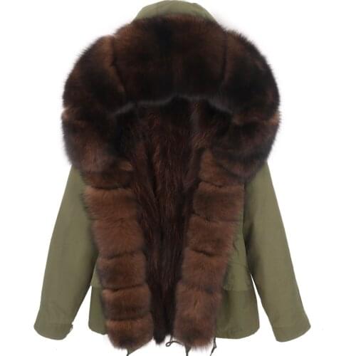 7XL Men Short Parka Winter Jacket fox Fur Coat 2021 WaterproofMen Parkas Natural Fox Fur Collar Hooded Outerwear Streetwear
