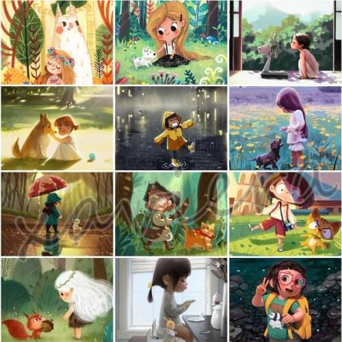 Xaviera 5D Diy Diamond Painting Cartoon Children Rhinestone Embroidery Kit Anime Kids Animal Mosaic Cross Stitch Handmade Crafts