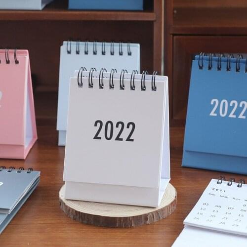 2022 New Kawaii Cute Morandi Small Mini Coil Calendars Creative Desk Calendar Daily Schedule Planner Agenda Organizer n1137