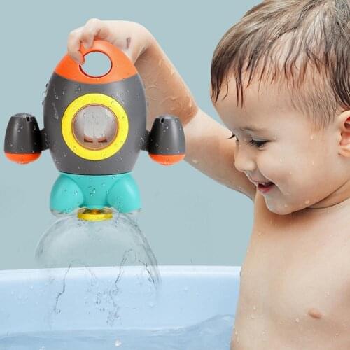 New Baby Spin Water Spray Rocket Bath Toys For Children Toddlers Shower Game Bathroom Sprinkler Baby Bath Toy For Kids Gifts